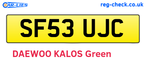 SF53UJC are the vehicle registration plates.