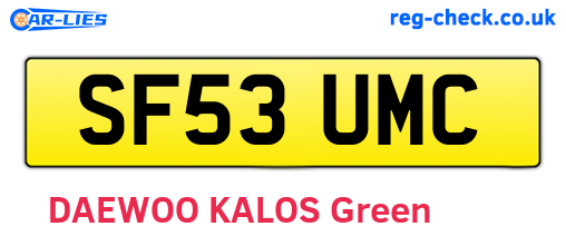 SF53UMC are the vehicle registration plates.