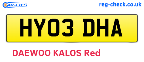 HY03DHA are the vehicle registration plates.