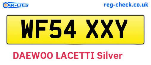 WF54XXY are the vehicle registration plates.