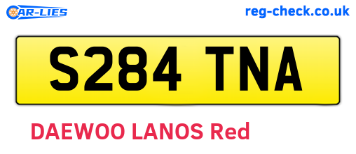 S284TNA are the vehicle registration plates.