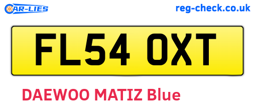 FL54OXT are the vehicle registration plates.