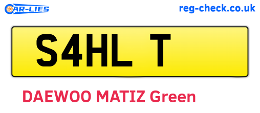 S4HLT are the vehicle registration plates.