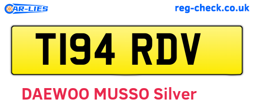 T194RDV are the vehicle registration plates.