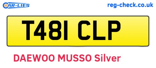 T481CLP are the vehicle registration plates.