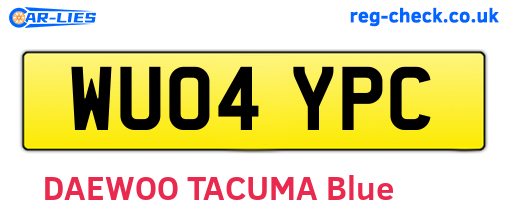 WU04YPC are the vehicle registration plates.
