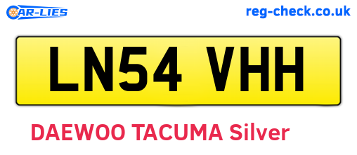 LN54VHH are the vehicle registration plates.