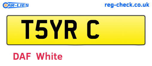 T5YRC are the vehicle registration plates.