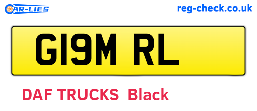 G19MRL are the vehicle registration plates.
