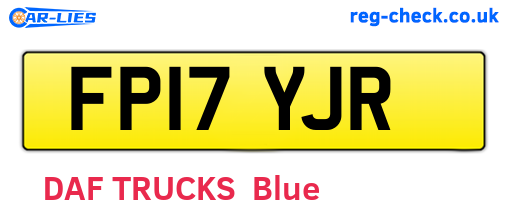 FP17YJR are the vehicle registration plates.