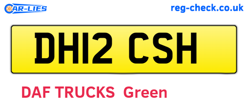 DH12CSH are the vehicle registration plates.