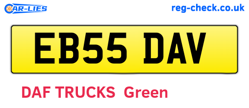 EB55DAV are the vehicle registration plates.