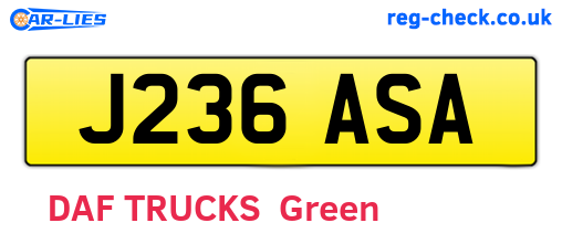 J236ASA are the vehicle registration plates.