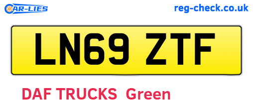 LN69ZTF are the vehicle registration plates.