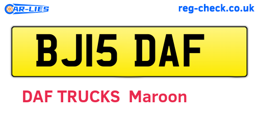 BJ15DAF are the vehicle registration plates.
