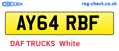 AY64RBF are the vehicle registration plates.
