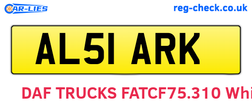 AL51ARK are the vehicle registration plates.