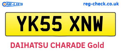YK55XNW are the vehicle registration plates.