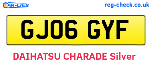 GJ06GYF are the vehicle registration plates.