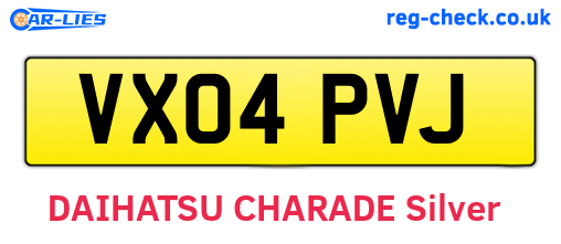 VX04PVJ are the vehicle registration plates.
