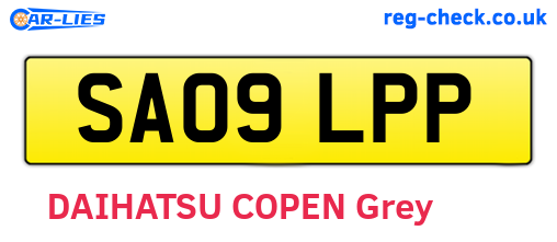 SA09LPP are the vehicle registration plates.