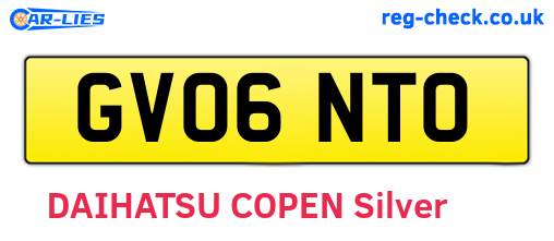GV06NTO are the vehicle registration plates.