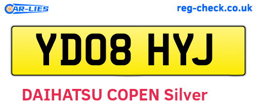 YD08HYJ are the vehicle registration plates.