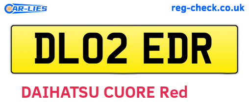 DL02EDR are the vehicle registration plates.