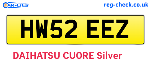 HW52EEZ are the vehicle registration plates.