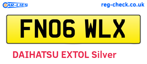 FN06WLX are the vehicle registration plates.