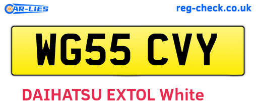 WG55CVY are the vehicle registration plates.