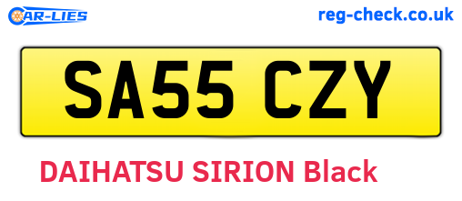 SA55CZY are the vehicle registration plates.