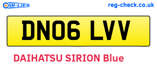 DN06LVV are the vehicle registration plates.