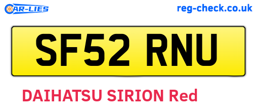 SF52RNU are the vehicle registration plates.