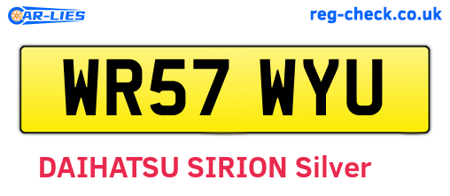 WR57WYU are the vehicle registration plates.