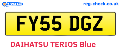 FY55DGZ are the vehicle registration plates.