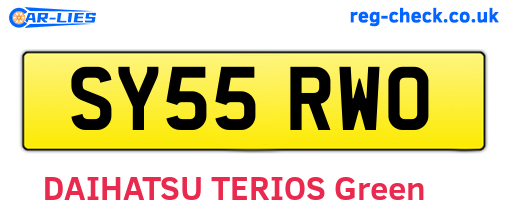 SY55RWO are the vehicle registration plates.