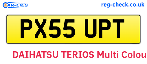 PX55UPT are the vehicle registration plates.