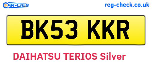 BK53KKR are the vehicle registration plates.
