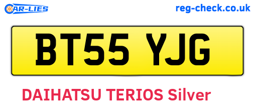 BT55YJG are the vehicle registration plates.