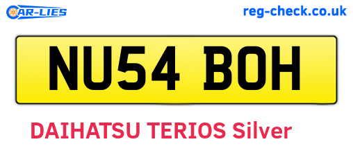 NU54BOH are the vehicle registration plates.