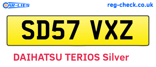 SD57VXZ are the vehicle registration plates.