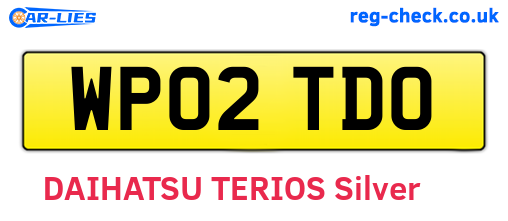 WP02TDO are the vehicle registration plates.