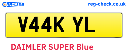 V44KYL are the vehicle registration plates.