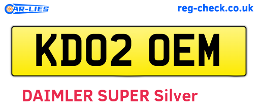 KD02OEM are the vehicle registration plates.