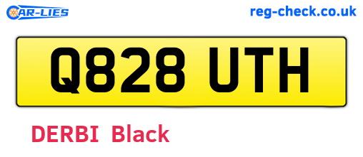 Q828UTH are the vehicle registration plates.