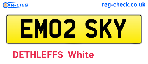 EM02SKY are the vehicle registration plates.