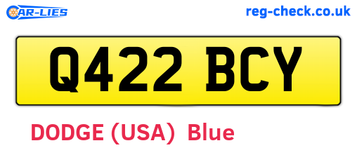 Q422BCY are the vehicle registration plates.