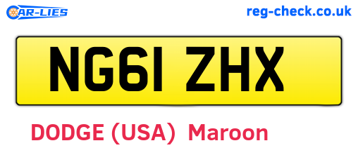 NG61ZHX are the vehicle registration plates.