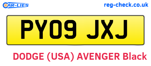 PY09JXJ are the vehicle registration plates.